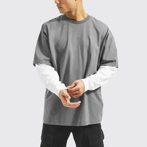 T-shirt double couche pour homme, poids lourd |   Coton à haute densité (GSM) |   Coupe moderne |   Fabrication de vêtements sur mesure OEM - Product Image 2