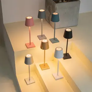 Home Decor Dimmable LED Table Lamp 3 Colors Options Modernist Art Deco Lamp Touch Control Cordless Chargeable Desk Lamp