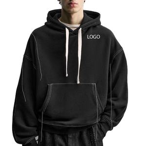 Sweat à capuche à manches longues de haute qualité pour hommes, prix de gros, avec logo personnalisé, design pull-over, parfait pour les acheteurs en gros, prix avantageux - Product Image 1