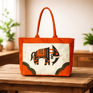 Sac de plage en jute de designer à dessus arrondi et forme conique, avec impression personnalisée, poignée longue en corde durable et fermeture éclair - Product Image 5