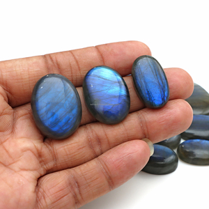 High Quality Natural Cabochon Blue <b>Labradorite</b> Round Pear Mix Sizes Flatback Stone Loose Gemstone for Jewelry Making - Product Image 4