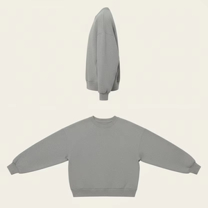 Pull à manches raglan gris uni en gros |   Sweat-shirt en molleton doux pour homme et femme |   Commande en gros - Product Image 1