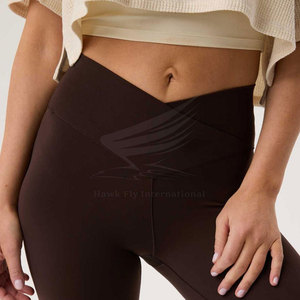 Latest Design Customized Yoga <b>Legging</b> Wholesale Women <b>Flare</b> <b>Legging</b> Elastic Waist Mid Solid High Quality Breathable Lightweight - Product Image 5