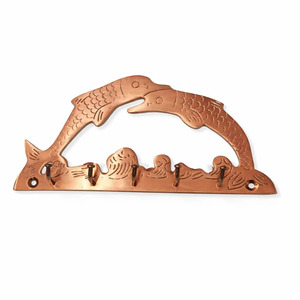 SHUBHAM Framed Brass Metal <b>Wall</b> <b>Key</b> Hook <b>Rack</b> Decorative Hanging Hooks Marine Style Art Deco Home Decor Organizer - Product Image 4