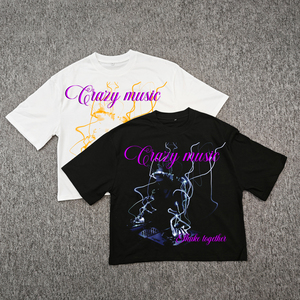 T-shirt blanc surdimensionné pour homme, 100% coton, manches courtes, col rond, jersey uni décontracté - Product Image 3