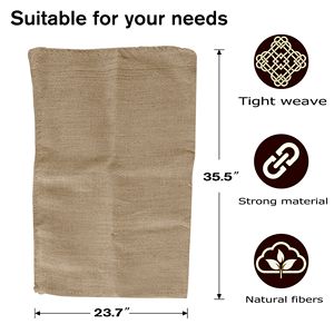 Set di 5 Sacchi in Iuta Naturale 36x24 Pollici, Impermeabili e Traspiranti per Conservazione Alimenti - Product Image 2