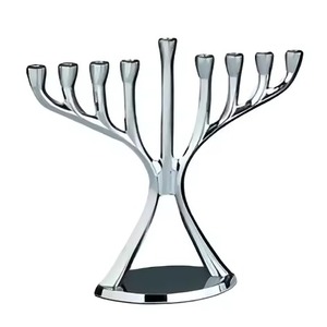 Support à bougies Menorah en métal durable à 9 branches, chandelier juif pour Hanouka, décoration de table, fournisseur en gros - Product Image 3