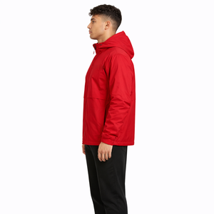 Custom <b>Red</b> <b>Waterproof</b> Windbreaker <b>Jacket</b> for Men Lightweight Windproof Streetwear Style USA Wholesale Supplier - Product Image 3