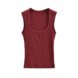 Débardeur court côtelé personnalisé pour femme, sans manches, pour yoga, gym, fitness, vêtements de sport, vente en gros OEM, hauts décontractés, respirant, en coton, coupe ajustée - Product Image 6