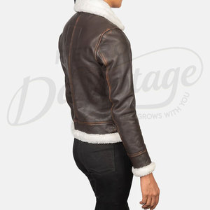 Women High Quality Shearling <b>Leather</b> Real Cow Skin <b>Leather</b> Motorcycle Style <b>Leather</b> <b>Jacket</b> For Women Custom Women <b>Leather</b> <b>Jacket</b> - Product Image 4