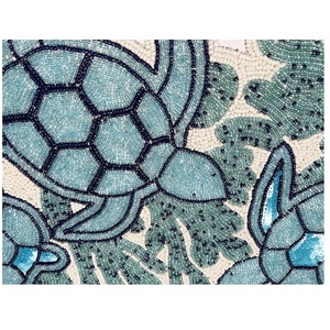 Turtle Design Glass Beaded <b>Table</b> <b>Runner</b> Handmade Beaded <b>Table</b> <b>Runner</b> for Dining <b>Table</b> Perfect for Halloween Christmas & Easter - Product Image 2