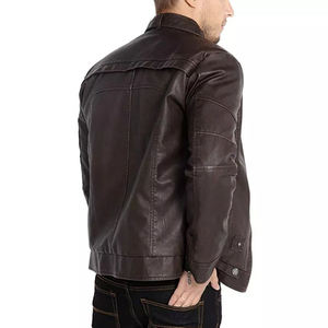 <b>Men</b> Premium Leather <b>Jacket</b> Classic Full Zip Casual Soft Comfortable Durable Regular Fit Winter Quick Dry Breathable Everyday - Product Image 3