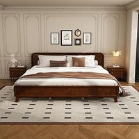 Lit king size en bois massif sculpté, fait main, avec rangement, style rustique, de qualité supérieure, pour chambre à coucher.