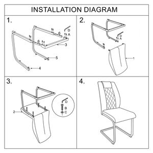 Juego de 4 Sillas de Comedor Modernas con Respaldo Alto, Tapizadas en Cuero PU con Patas Plateadas, Muebles para Cocina - Product Image 5