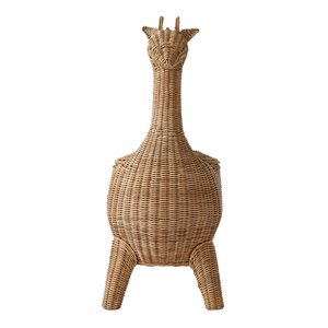 Premium Giraffe Shape Rattan Toy Storage <b>Basket</b> Cute Animal Kids Bedroom Magazine Holder Children Room Furniture Wholesale - Product Image 1