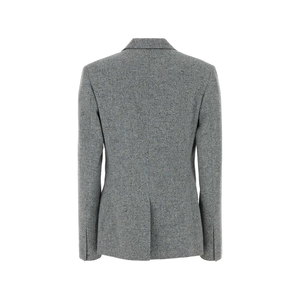Wholesale Women's Grey Blazer Elegant Irregular Formal Sorority Jacket Casual <b>Suit</b> <b>Button</b> Design OEM Custom Logo Manufacture - Product Image 2