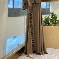 Abaya pour femmes de qualité supérieure, finition premium, légère, élégante, longue, à manches longues, respirante, modeste, pour un usage quotidien, en coton/polyester