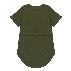 Camiseta de manga corta con dobladillo curvado para hombre, ropa de calle de alta calidad de diseño personalizado, ajustada, bordada, informal, hip hop, 100% algodón - Product Image 2