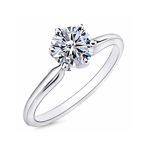 Anillo de Diamante Solitario de Corte Brillante de 0.30 Ct SI G |   Anillo de Compromiso Clásico con Engaste de Puntas en Oro Blanco de 14K, Joyería Fina Minimalista - Product Image 2