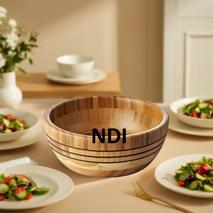 ชามเสิร์ฟทำจากไม้อะคาเซียชามผสมผลไม้หรือทำจากไม้หรือทำสลัดผักดีไซน์หรูหรา - Product Image 1