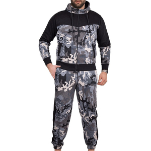 High Quality ARTIZ INTERNATIONAL <b>Mens</b> Streetwear 2-in-1 Printed Solid Heavy Fleece 100% Cotton Hoodie & Cargo Joggers - Product Image 1