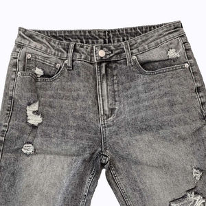 Shorts en jean vintage brodés déchirés pour homme, taille plus, coupe droite, style Y2K, streetwear d'été, 100% coton, délavage à la pierre - Product Image 2