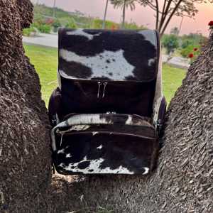 Handmade Leather Hair On Backpack Cowhide Laptop Bag Travel Rucksack Durable Vintage School Bag LHBP-0005 - Product Image 3