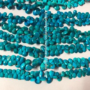 7mm 9mm Naturel Arizona Turquoise Pierre À Facettes Poire Briolette Pierres Précieuses Perles Brin pour La Fabrication De Bijoux Semi Précieux Véritable Pierre - Product Image 1