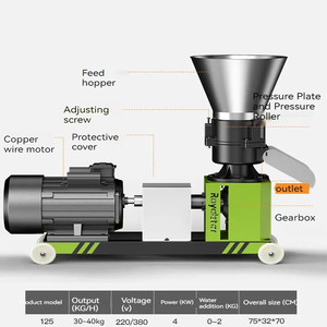 Machine à granulés d'aliments pour animaux 220V 380V, presse à granulés de biomasse, granulateur automatique d'aliments pour animaux 2 2,5 3 4 6 8 mm - Product Image 4