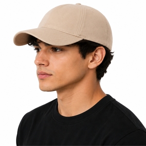 Casquette de baseball unisexe en coton lavé, design ajusté à 6 panneaux, couleur unie, style décontracté, pour le printemps et l'été, visière incurvée, réglable - Product Image 3