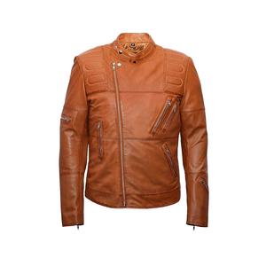 Hombres con estilo de motociclista Moda Venta caliente Mujeres Moto Leathers Chaquetas marrones en cuero con cremallera larga - Product Image 1