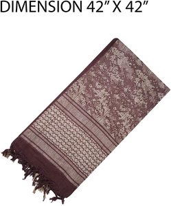 Pañuelo Shemagh Cuadrado de Algodón 100% con Impresión Digital, Unisex, Táctico, Transpirable, Antibacterial, Keffiyeh del Desierto, para Cabeza y Cuello - Product Image 6