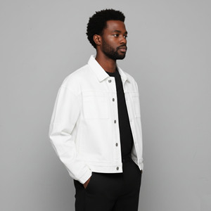 New Arrived Fashionable Winter wear Heavyweight Varsity Denim Jacket Button up Turn-<b>down</b> Collar Eco-Friendly men's denim jacket - Product Image 2