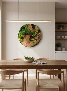 Décoration murale ronde en bois et mousse naturelle, faite à la main, pièce d'art de luxe inspirée de la forêt - Product Image 4