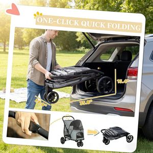 Passeggino per Cani Premium, Trasportino per Animali Domestici per Viaggi Comodi con il Tuo Amico Peloso - Product Image 5