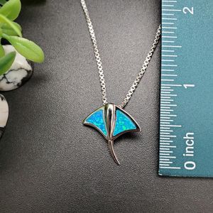 NIKHIL GEMS Dainty Blue <b>Opal</b> Stingray <b>Pendant</b> 925 Sterling Silver Vintage Engagement Jewelry Gift for Her Third Party Appraisal - Product Image 6