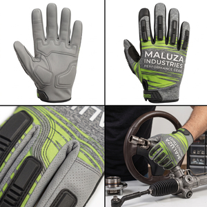 Gants de travail mécaniciens résistants à l'huile MALUZA INDUSTRIES, antidérapants, avec grip rembourré, respirants, en polyester élastique - Product Image 4