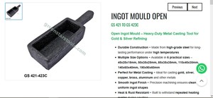 Molde Abierto para Fundición de Metales, Herramienta de Joyería, Molde para Refinación de Oro y Plata, Herramienta de Orfebrería de Alta Resistencia |   N.° de artículo GS-423 - Product Image 3