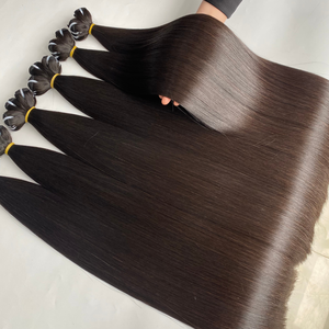 Venta caliente 10)% Remy Extensiones de cabello Hueso Recto Paquetes Trama 100% Cabello humano Doble dibujado Virgen Proveedor mayorista - Product Image 4
