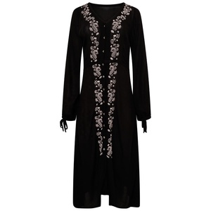 Ariana Women's and Girls Casual Midi Dress Embroidered <b>Black</b> <b>Shirt</b> - Product Image 4