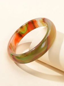Handmade Resin <b>Bangle</b> <b>Bracelet</b> with Colorful Design, Elegant Fashion Jewelry for Women and Girls - Product Image 4