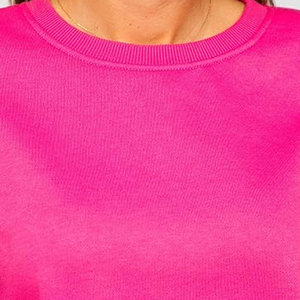 Minimalist Light <b>Pink</b> <b>Sweatshirt</b> Crew Neck Pullover Plain Solid Long Sleeve Fleece Cozy Loungewear Active Layering <b>Sweatshirt</b> - Product Image 6