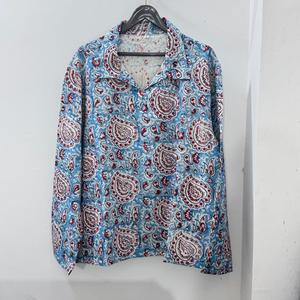 Chemise décontractée pour homme à manches longues, coupe ample, 100 % coton, imprimé Paisley fait main, col rabattu, tissée, idéale pour l'été - Product Image 2