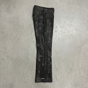 กางเกงยีนส์สีดำทรงตรงเอวสูงสไตล์วินเทจลุคสบายๆ ผ้าฝ้ายสโตนวอช - Product Image 3