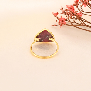 Anillo de Plata de Ley 925 con Rubí Natural Corindón para Mujer, Joyería Hecha a Mano para Mujer - Product Image 3
