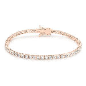 Bracelet tennis en or 14 carats avec diamants de laboratoire 3,3 carats taille brillant pour femme, plaqué rhodium, certifié IGI, tendance, cadeau idéal pour mariage et soirée - Product Image 6