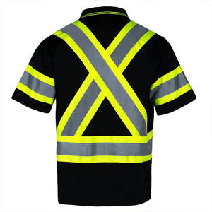 Gilet réfléchissant personnalisé avec logo, haute visibilité, travail de construction, t-shirt polo de sécurité réfléchissant à manches courtes - Product Image 4