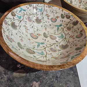 Tazón de madera impreso más vendido con acabado liso y resistente a los arañazos para uso en el hogar, hoteles y restaurantes de un proveedor indio. - Product Image 2