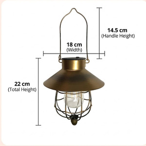 Classic metal garden decoration Vintage <b>Hanging</b> <b>Solar</b> <b>Lantern</b> Outdoor Garden Light - Product Image 4