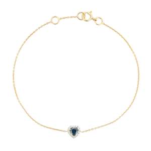 14K <b>Solid</b> <b>Gold</b> Heart Cluster Diamond & Sapphire Bracelet VVS2 Clarity IGI Certified - Product Image 5